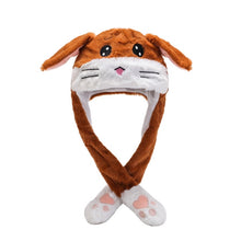 Load image into Gallery viewer, Kocozo Rabbit Hat with Moving Ears Cute Cartoon Toy Hat Airbag Kawaii Funny Toy Cap Kids Plush Toy Birthday Gift Hat for Girls