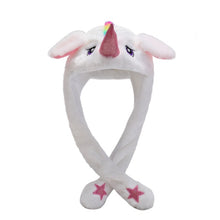 Load image into Gallery viewer, Kocozo Rabbit Hat with Moving Ears Cute Cartoon Toy Hat Airbag Kawaii Funny Toy Cap Kids Plush Toy Birthday Gift Hat for Girls