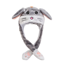 Load image into Gallery viewer, Kocozo Rabbit Hat with Moving Ears Cute Cartoon Toy Hat Airbag Kawaii Funny Toy Cap Kids Plush Toy Birthday Gift Hat for Girls