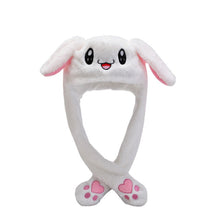 Load image into Gallery viewer, Kocozo Rabbit Hat with Moving Ears Cute Cartoon Toy Hat Airbag Kawaii Funny Toy Cap Kids Plush Toy Birthday Gift Hat for Girls