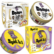 Load image into Gallery viewer, Dobble HP 16 Style Harried Spot It Card Game Toy Iron Box Potter Sport Go Camping Hip Kids Board Games Gift Animals Alphabet123